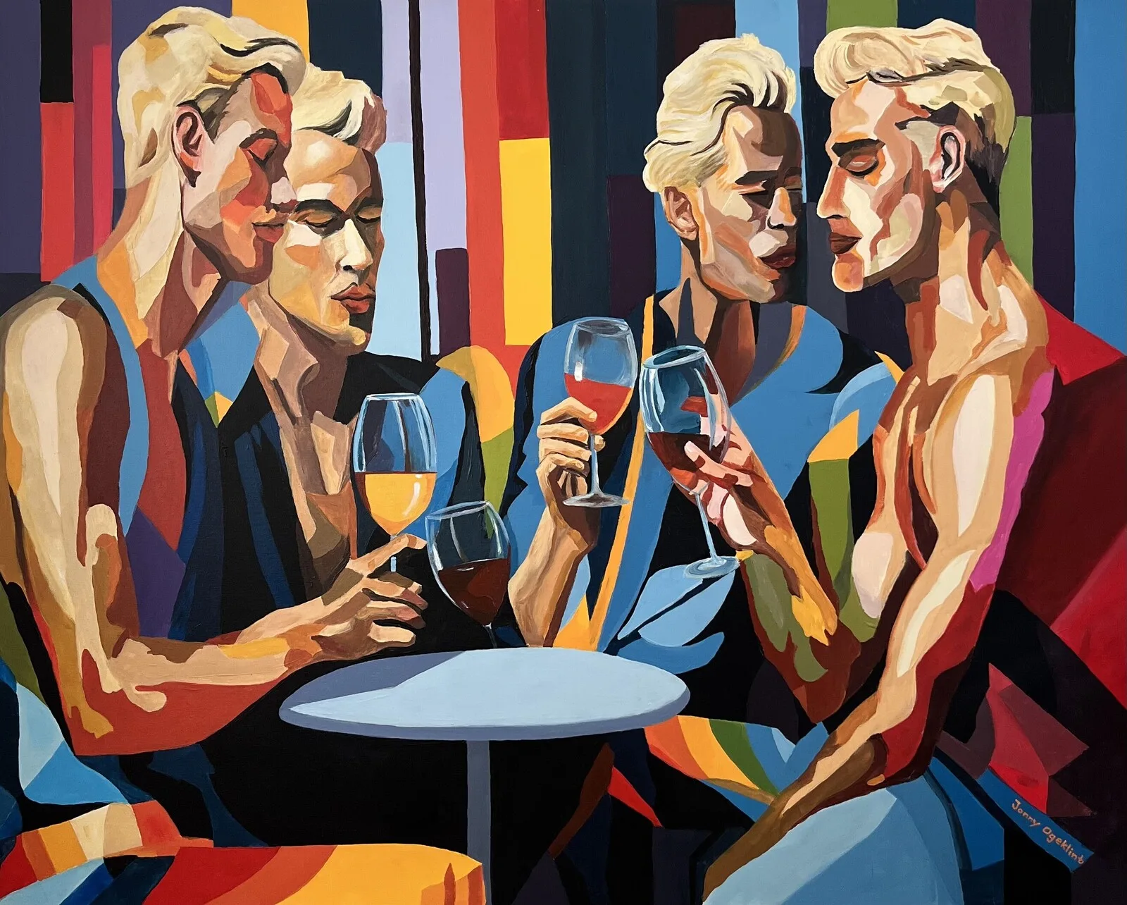 Akrylmålning Innanför tullarna av Jonny Eriksson