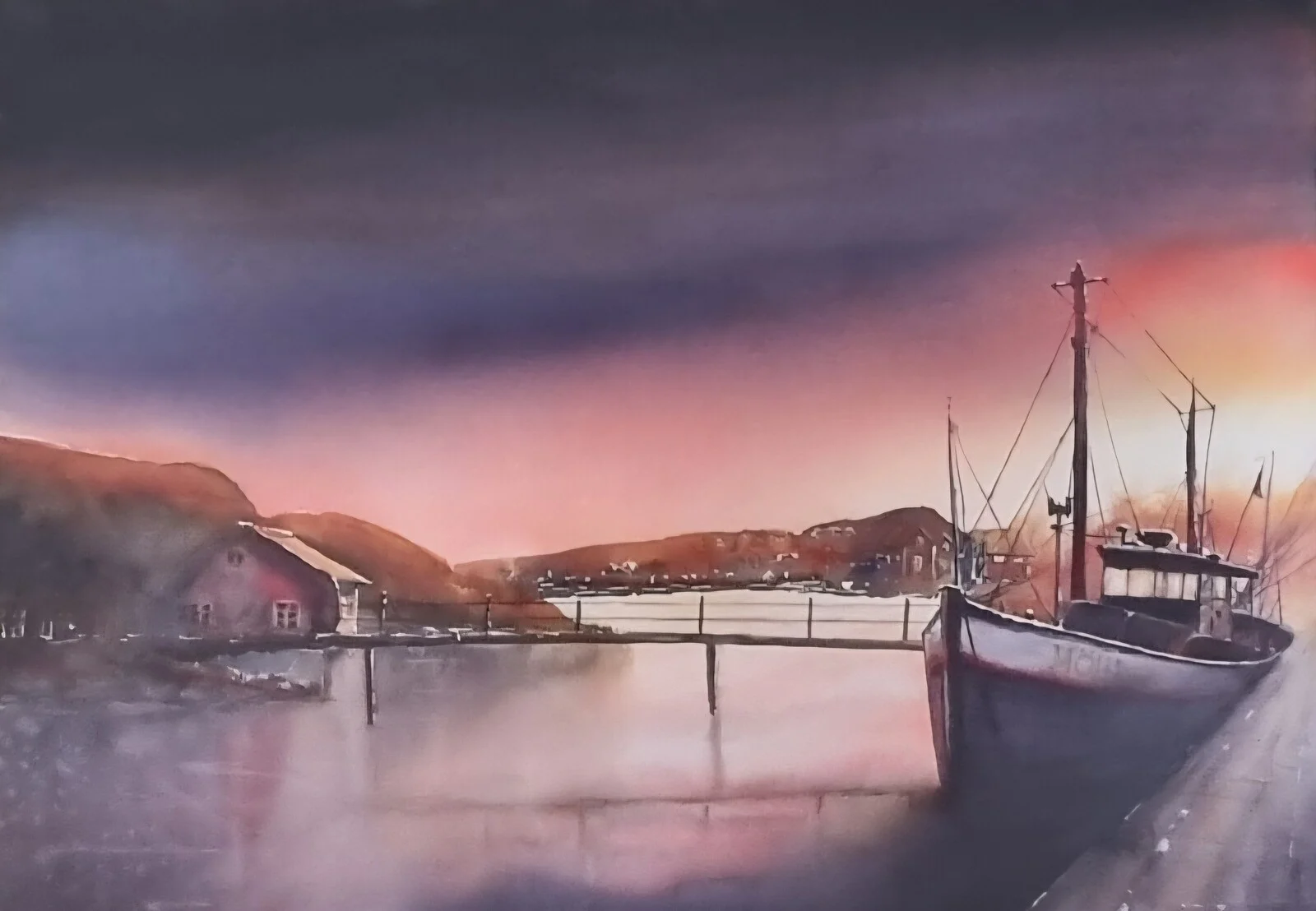 Akvarell av Mikael Berglund