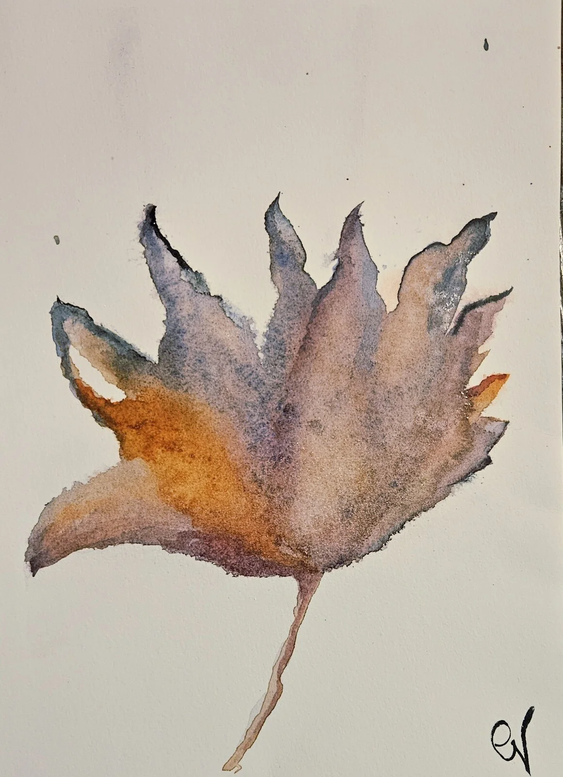 Akvarell Snäll blomma av Gunilla Valdemarsdotter