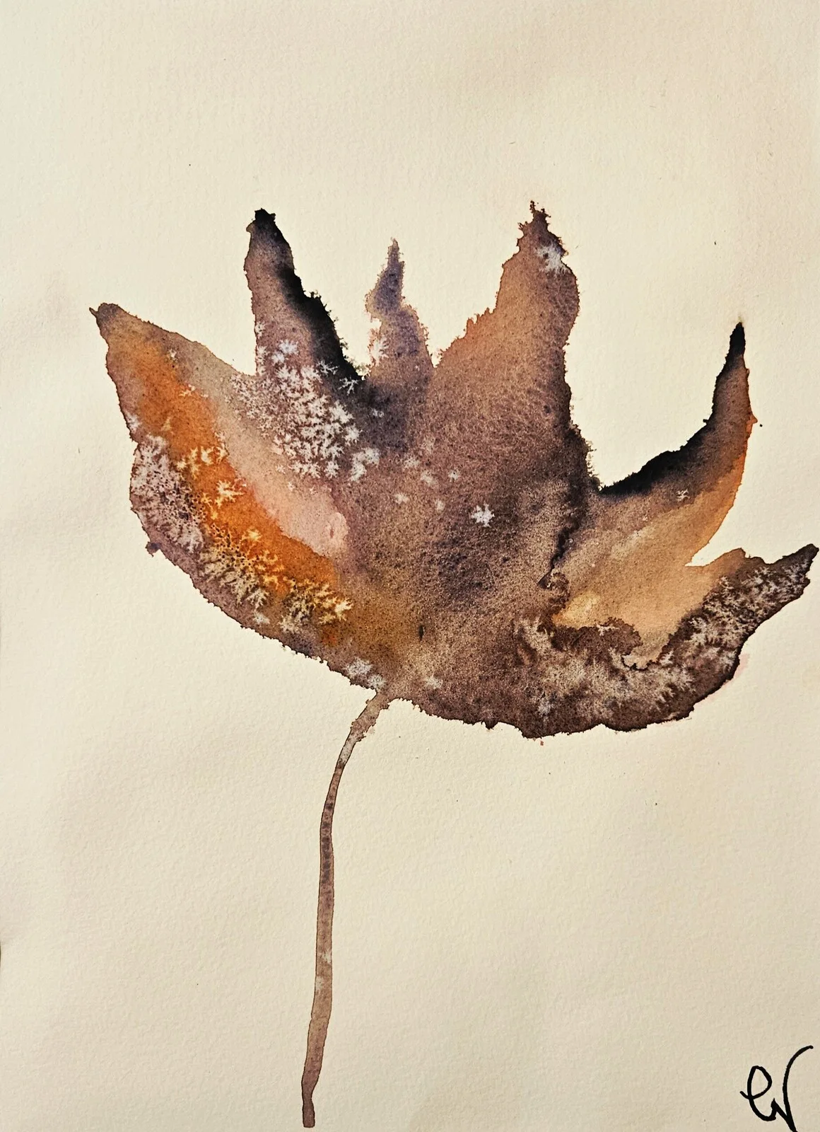 Akvarell Stark blomma av Gunilla Valdemarsdotter