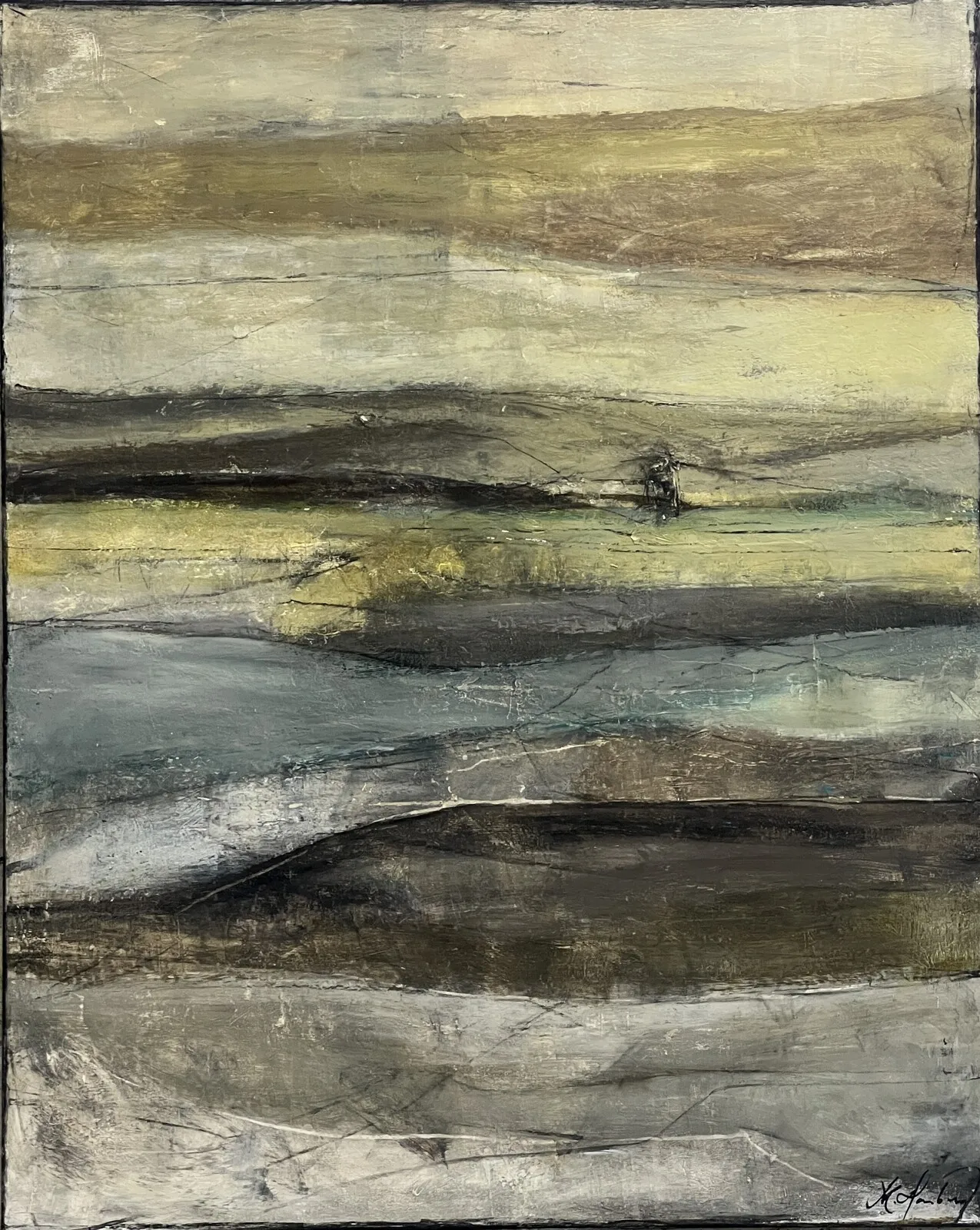 Akrylmålning Landscape Layers av Maria Hamberg