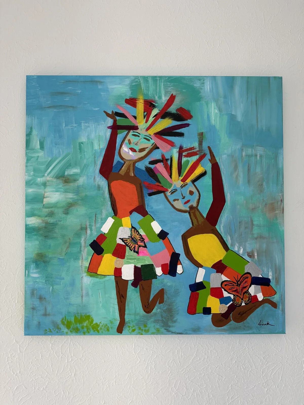 Akrylmålning Happy vibes av Lisa Kanerva