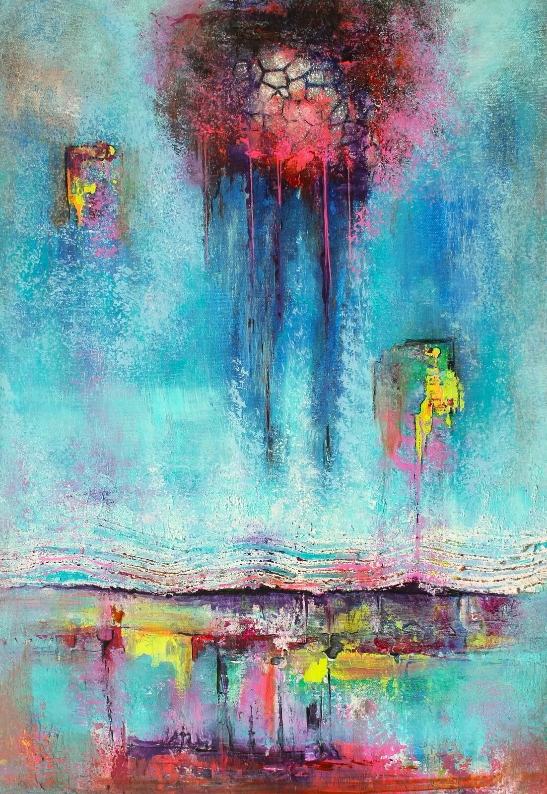 Akrylmålning To fly towards the stars av Lodi Sava Andersson