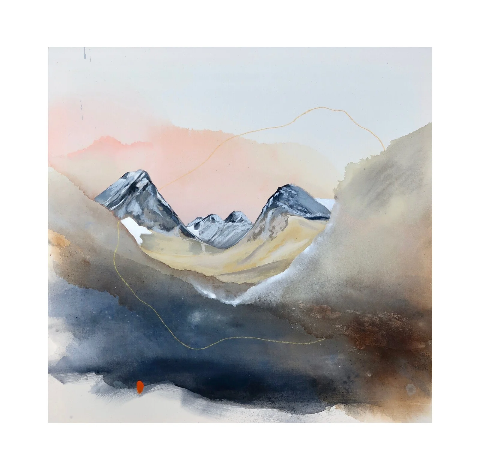 Akrylmålning Bestiga berg av Amanda Lindskoug