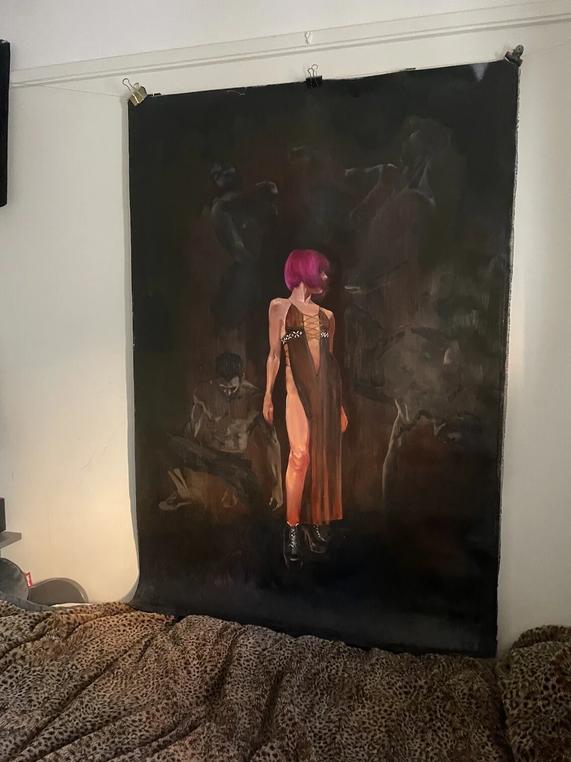 Oljemålning Listen to the Sound of Ghosts av Karin Hedenvind