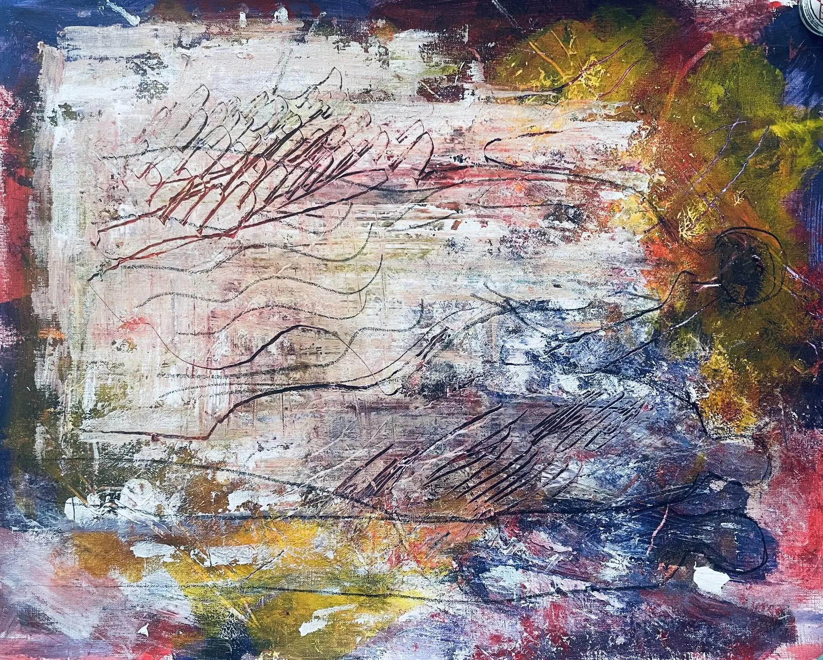 Akrylmålning Stillhet i rörelse av Gunilla Tuvin