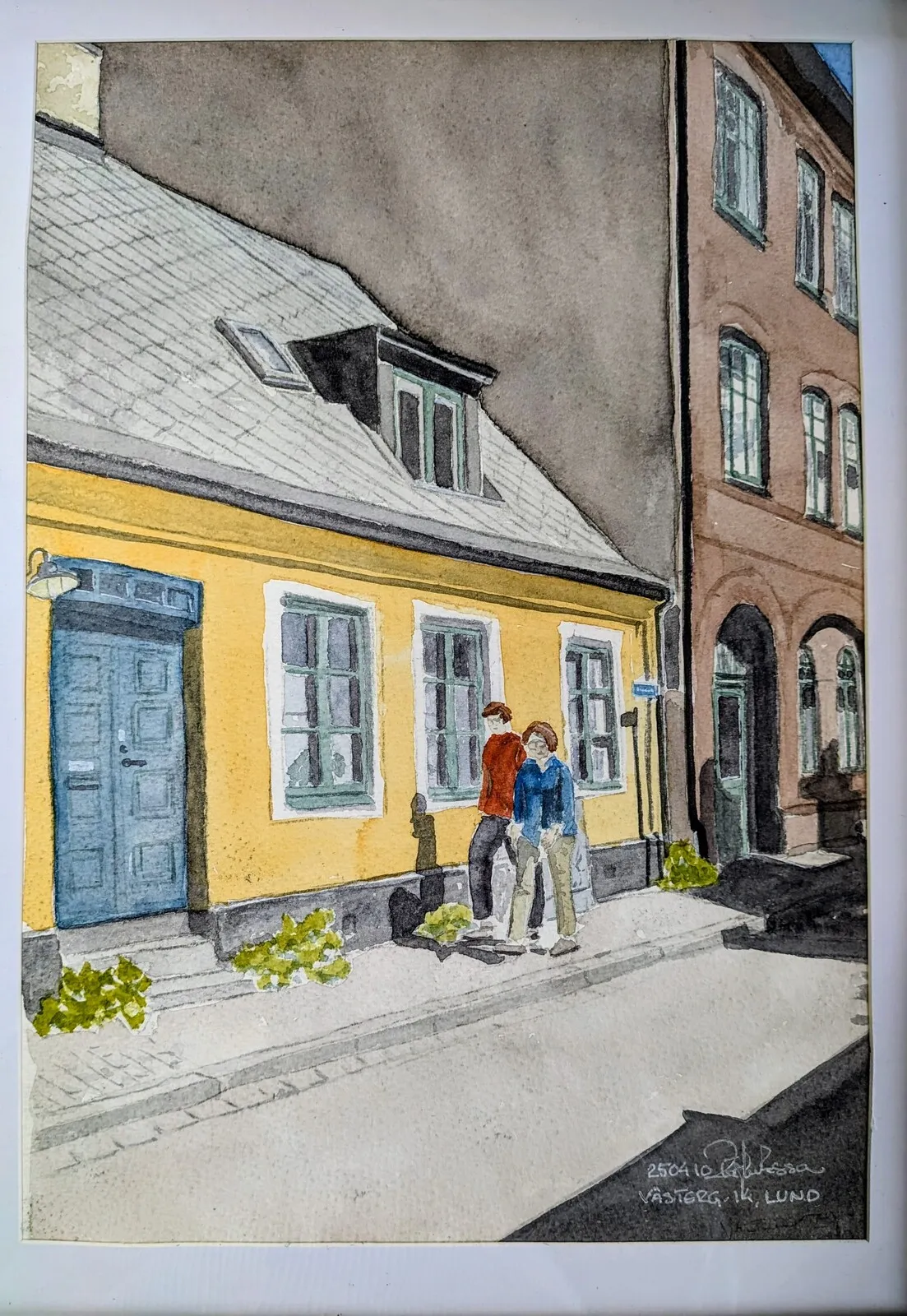 Akvarell Västergatan 14, Lund av Pär Håkan Henriksson