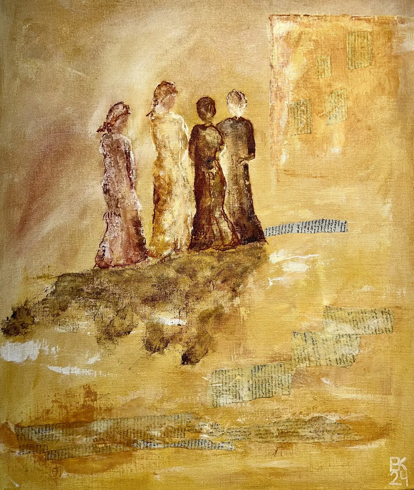 Akrylmålning Efter skolan av Ewa Kinnunen