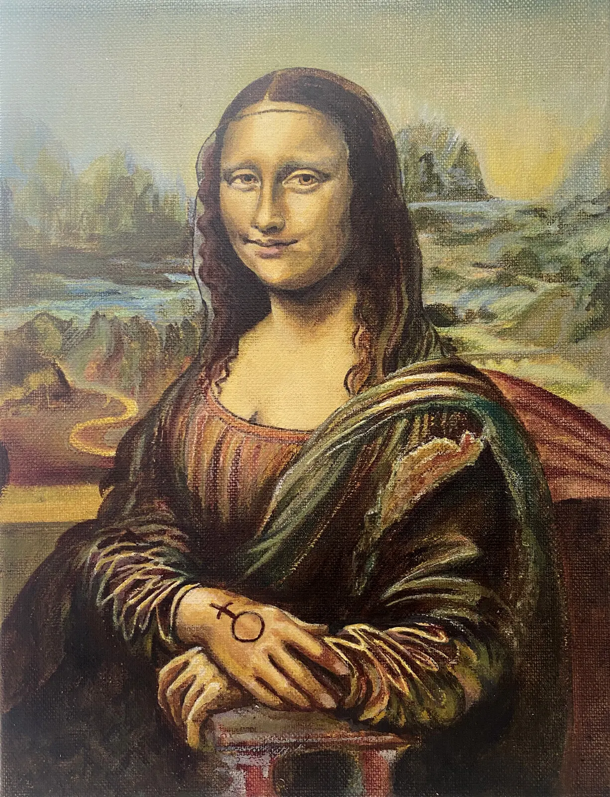 Oljemålning Min dam Lisa av Nina Hammarberg