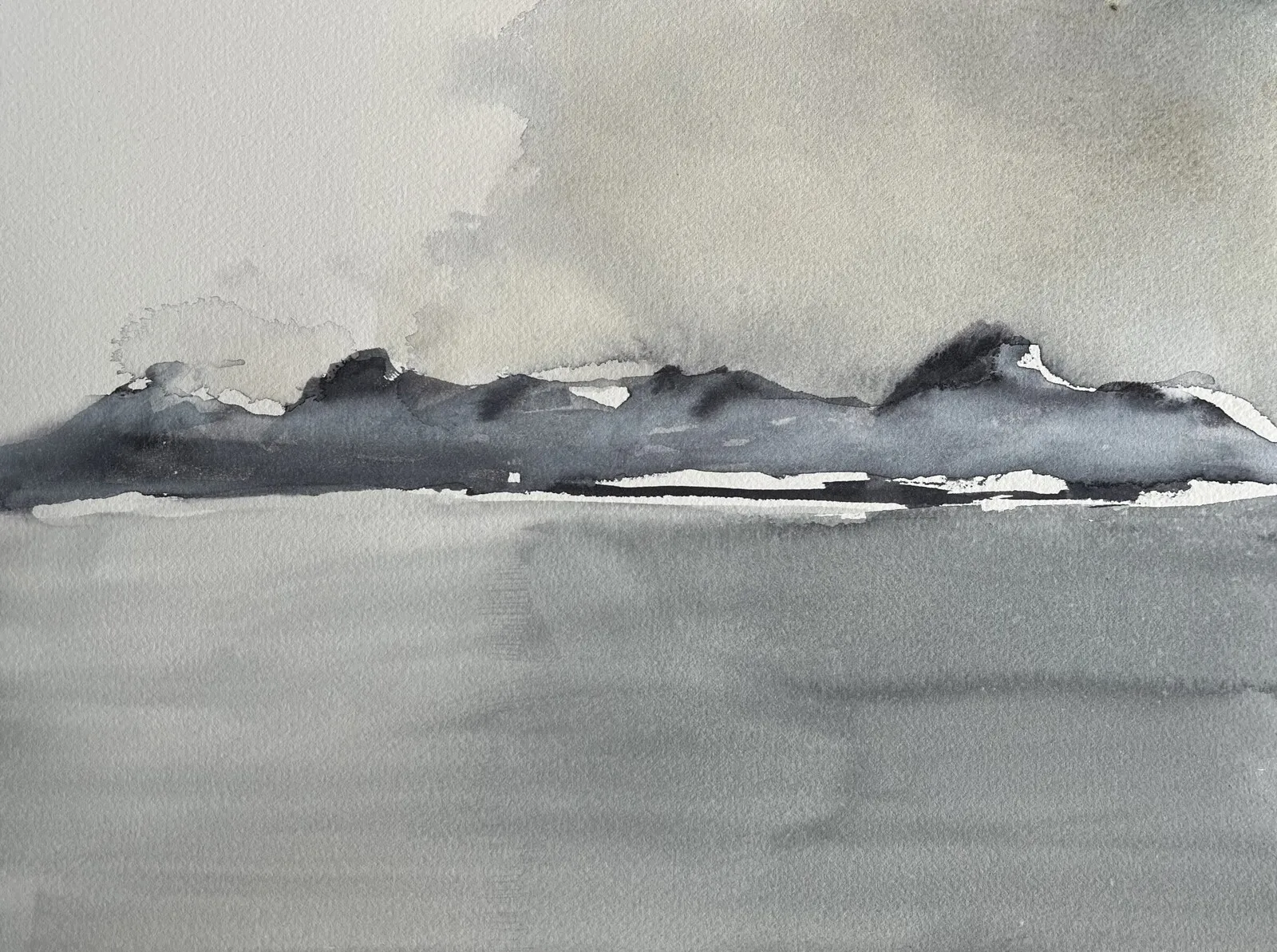 Akvarell Hurtigruten, De Sju Systrar av Herman Heijmans