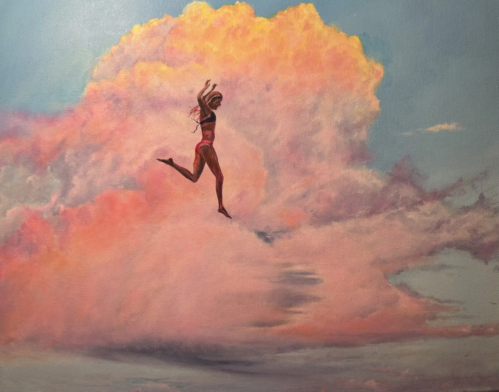 Akrylmålning Flickan av Hanna Sandberg