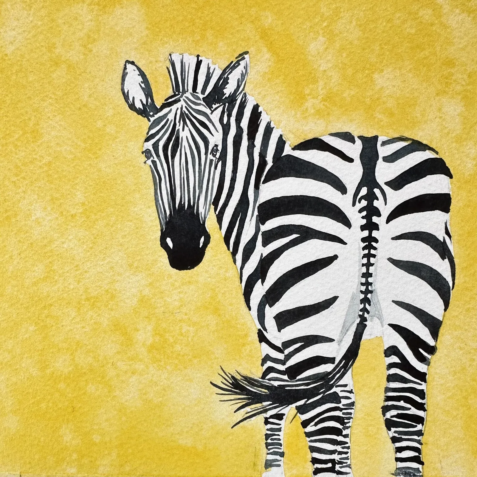 Akvarell U LOOKIN AT ME? av Katarina Thomassen