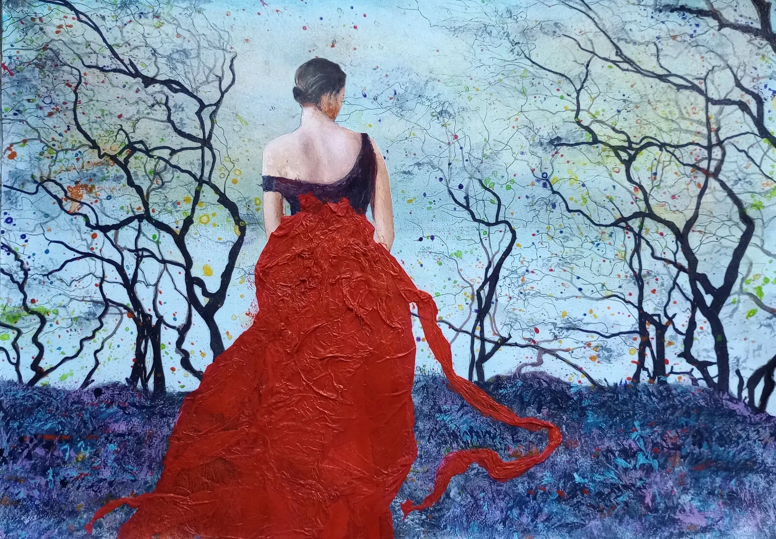 Akrylmålning Come dance with me av Anna Larneryd