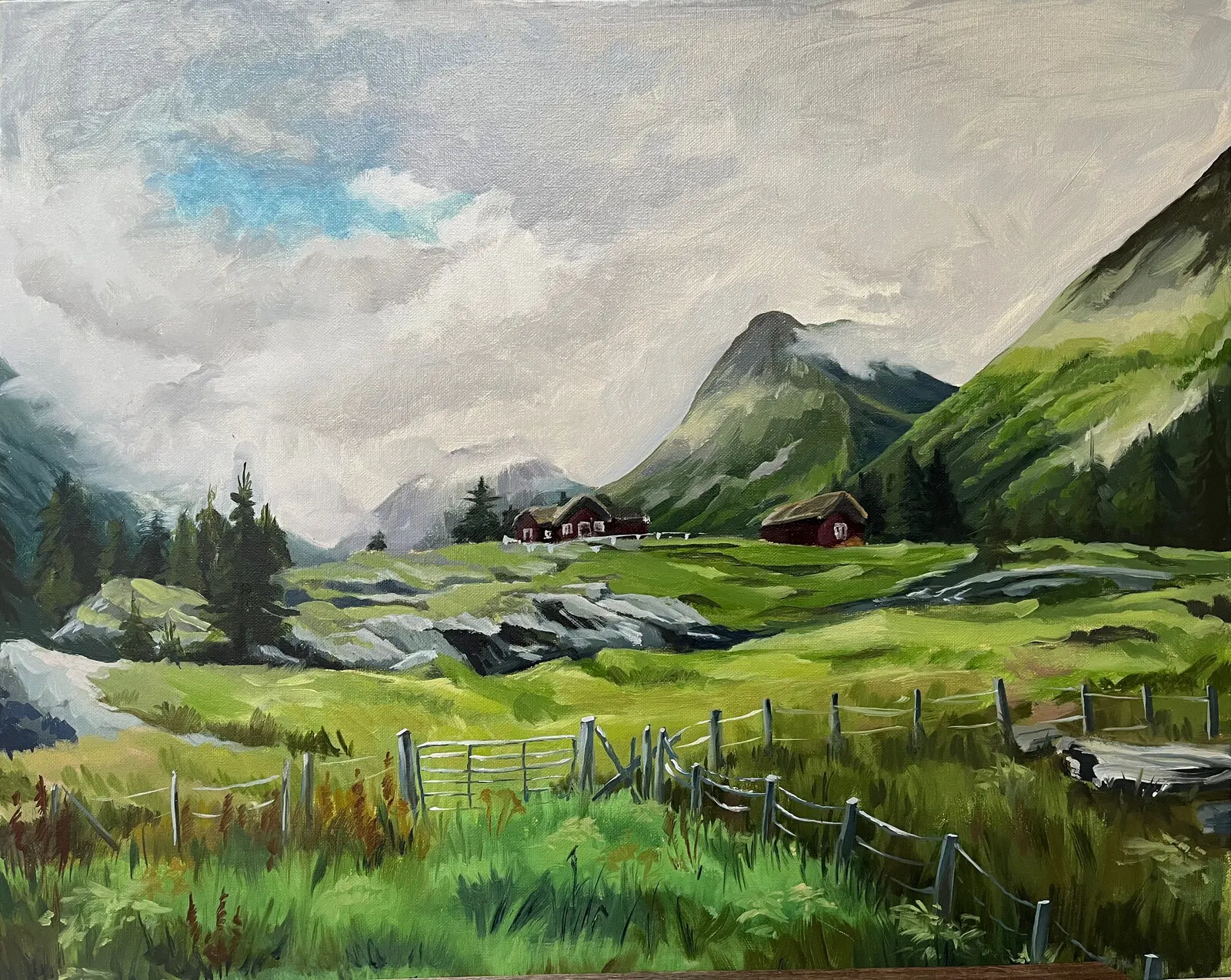 Oljemålning Norge av Liudmyla Shalabai