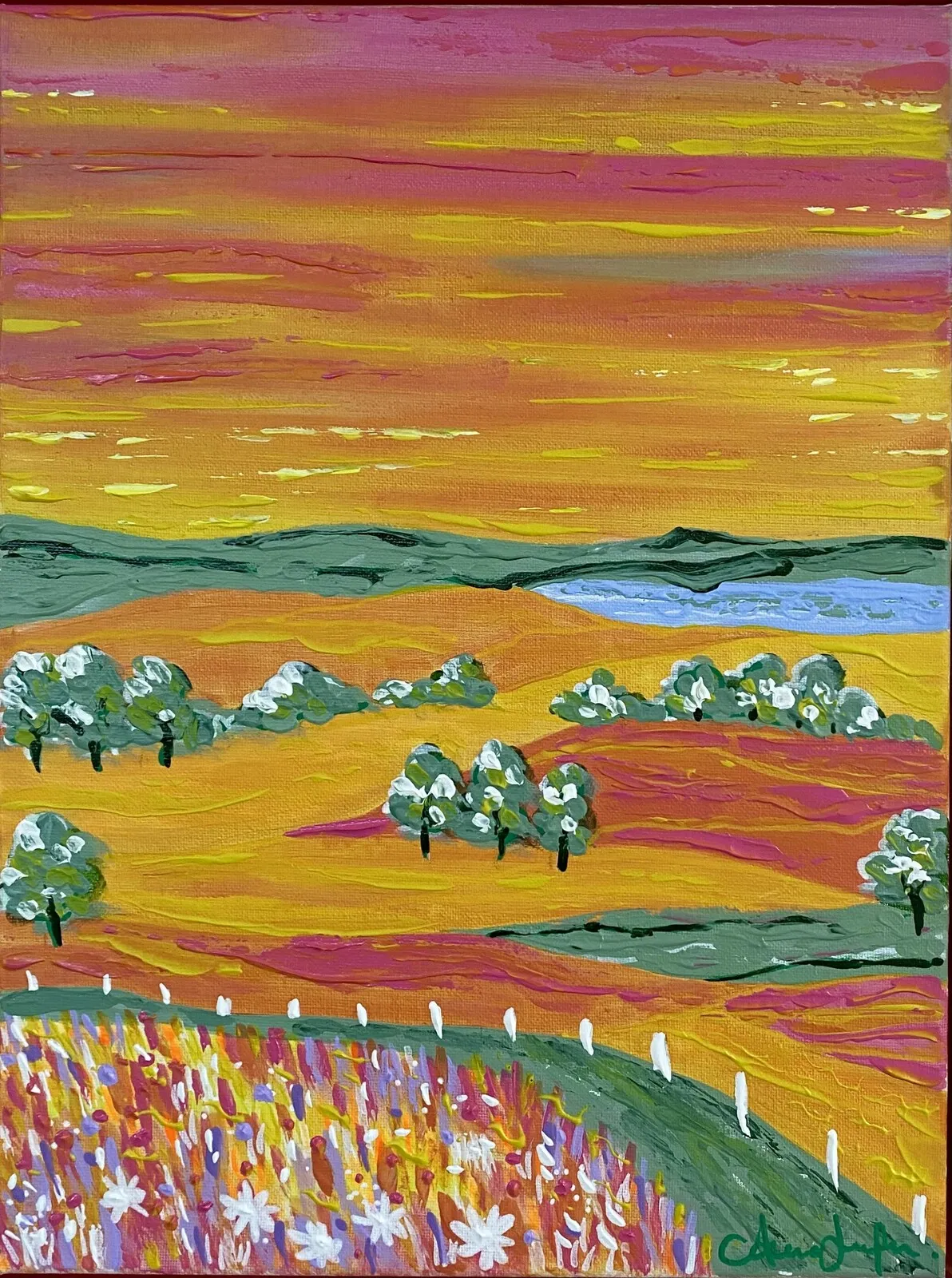 Akrylmålning Stigen av Anna Lundgren