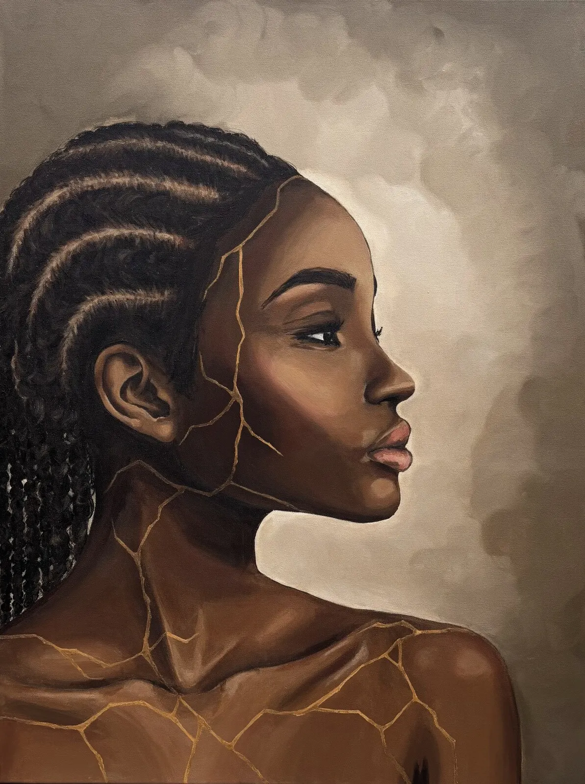 Akrylmålning Gilded Strength av Alyona Siergieieva - Designfull Art