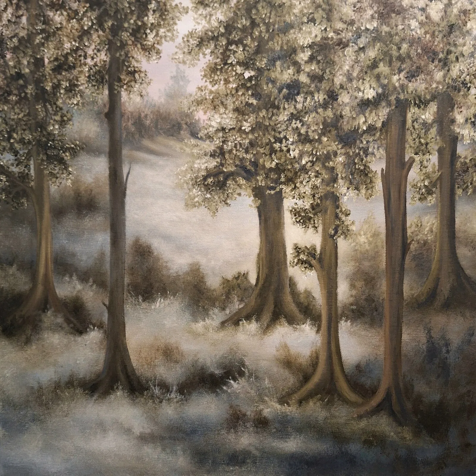 Oljemålning Mellan dröm och verklighet av Malin Wiberg