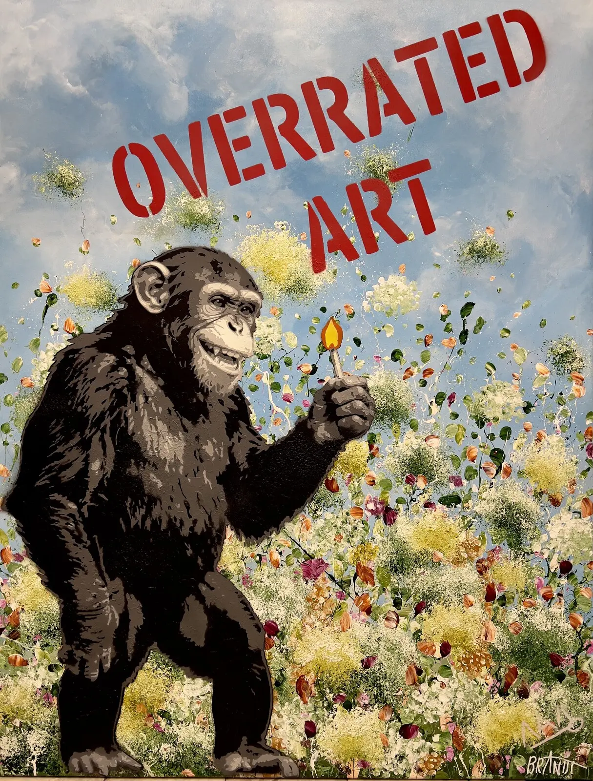 Akrylmålning OVERRATED ART av Anna Artistockholm Brandt
