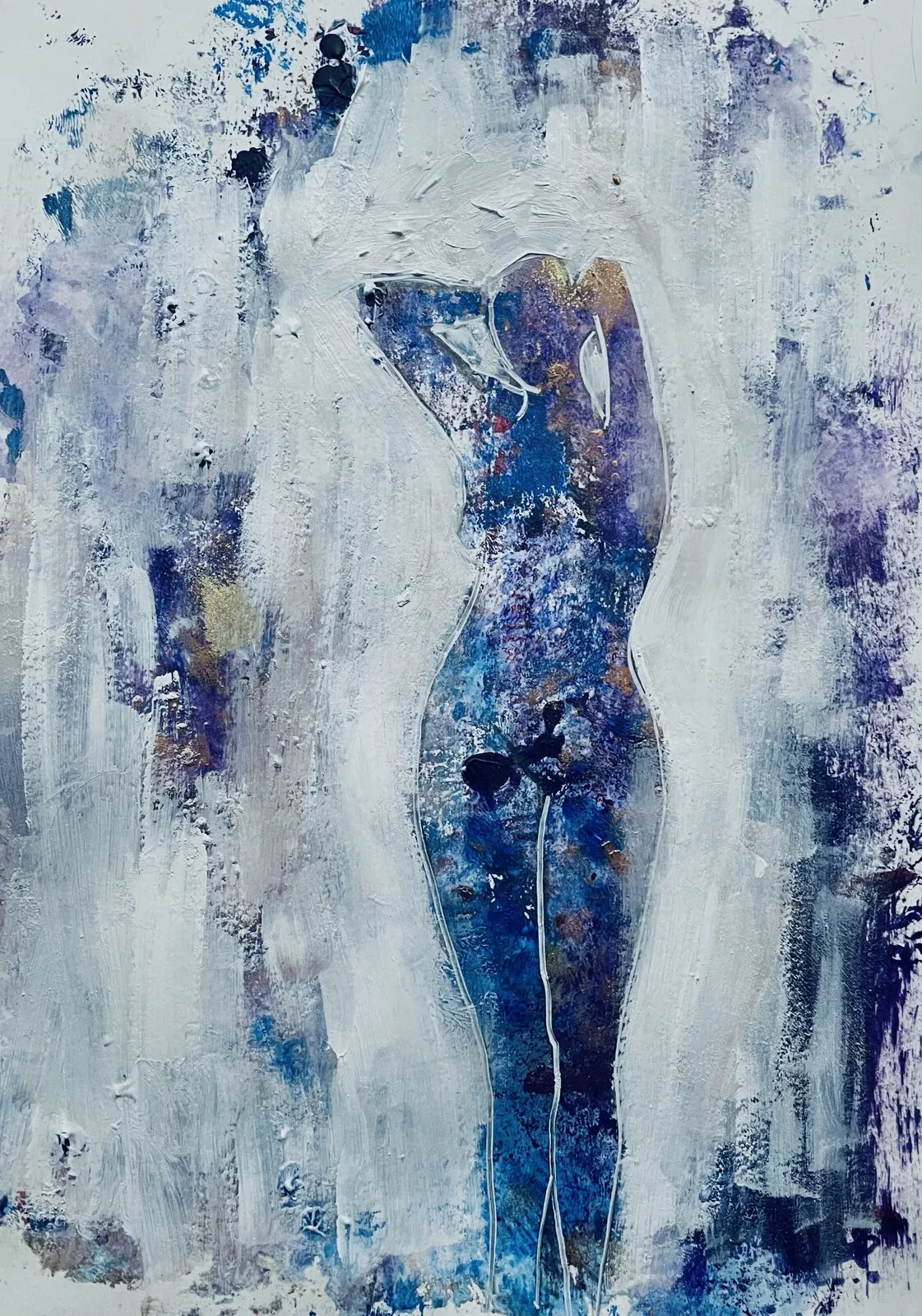Akrylmålning Blå modell av Gunilla Tuvin