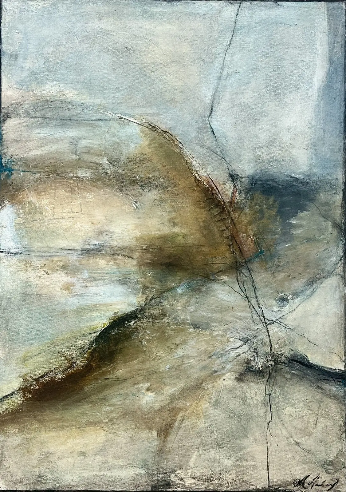 Akrylmålning By The Beach av Maria Hamberg