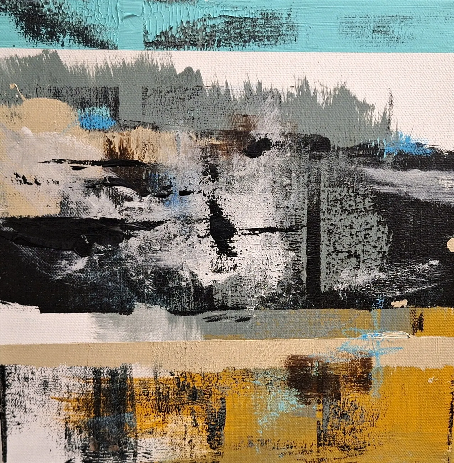 Akrylmålning Vid hamnen 4 av Malin Wiberg