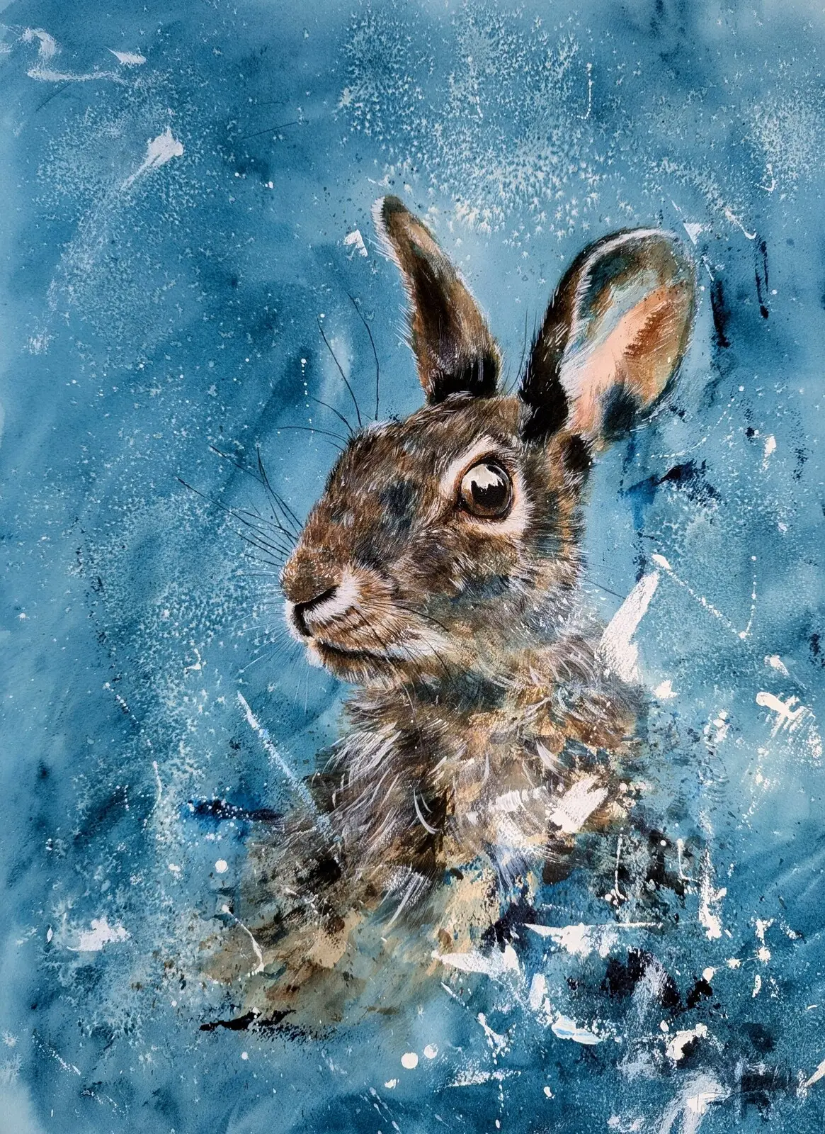 Akvarell Hare #4 av Ida Gustavsson