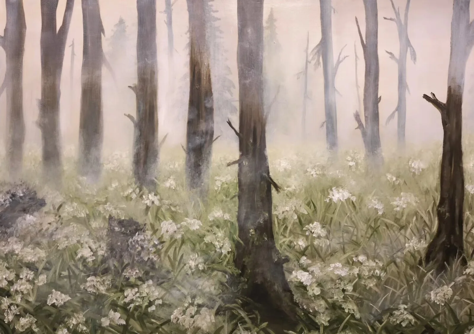 Oljemålning Sommarmorgon av Malin Wiberg