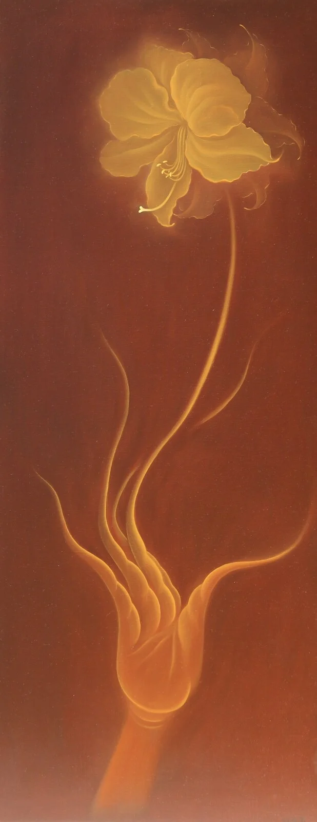 Oljemålning Green Finger series No. 5 av Lifen Liu