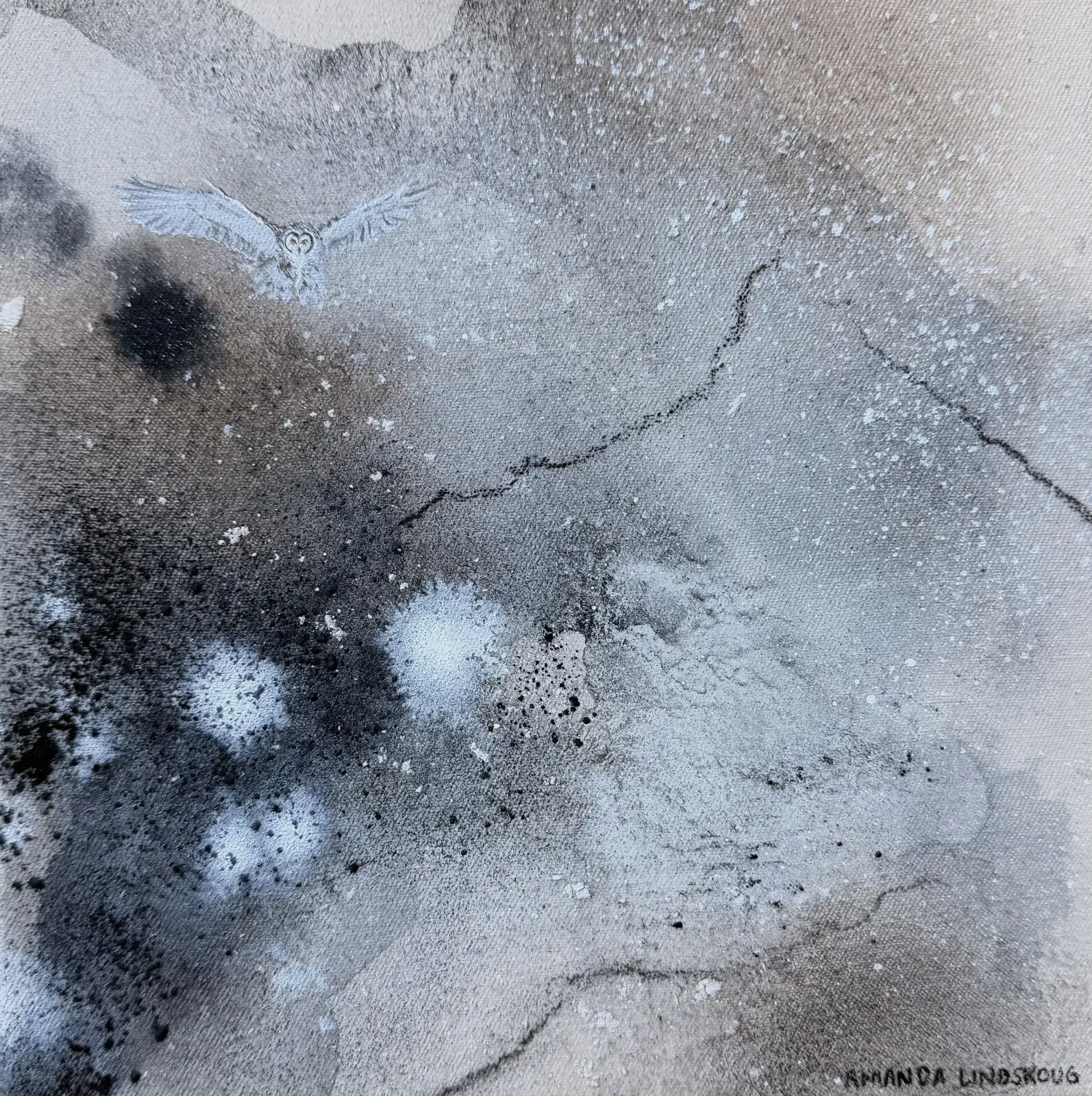 Akrylmålning Snötäcke av Amanda Lindskoug