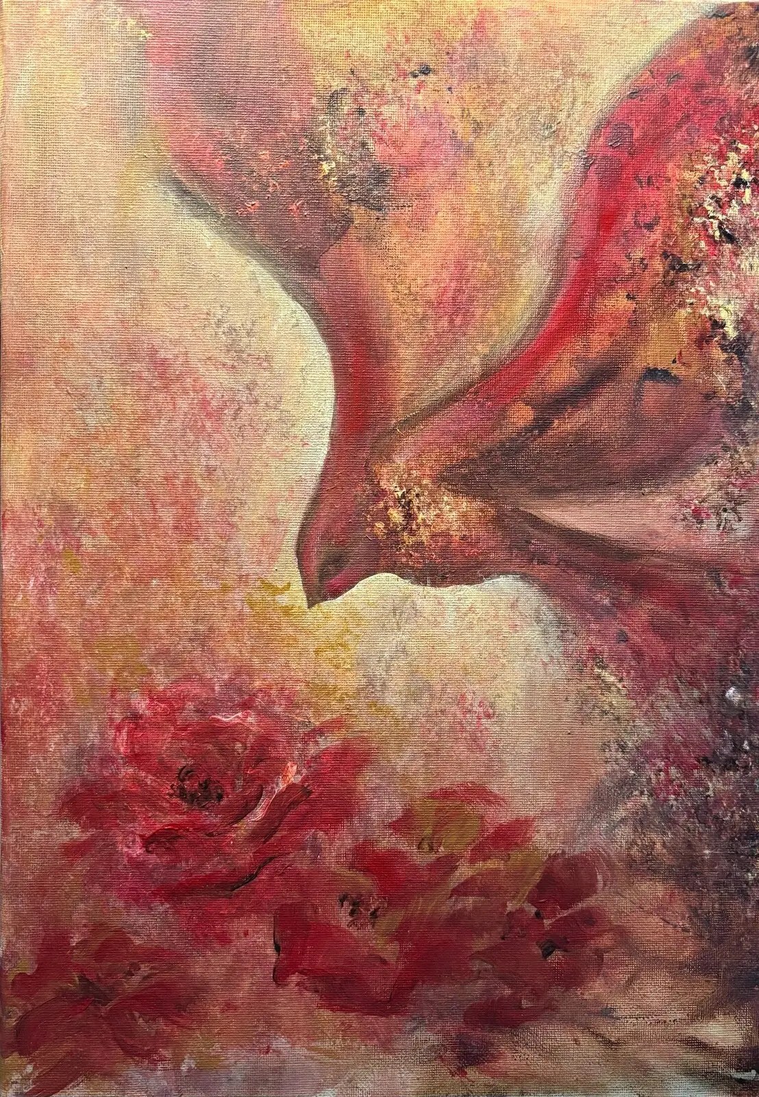 Akrylmålning Phoenix Bloom av Sofia Romedahl