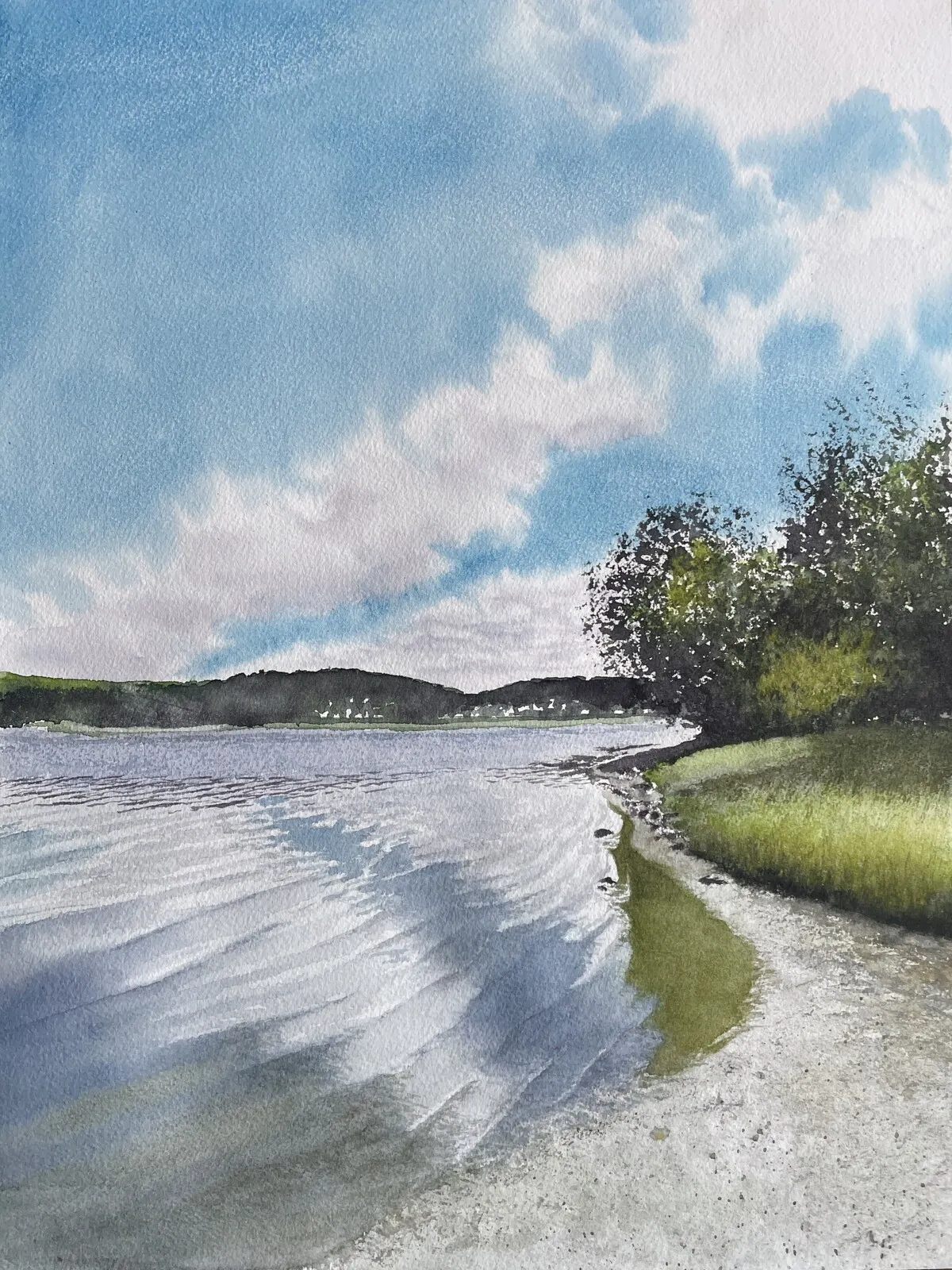 Akvarell Himmel och vatten av Jeanette Malmberg