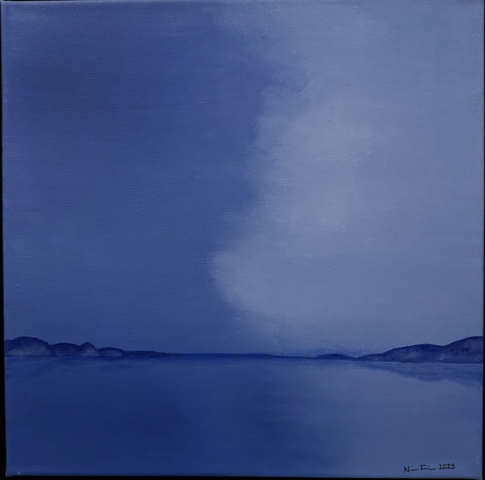 Oljemålning Medium Blue av Nina Frodin