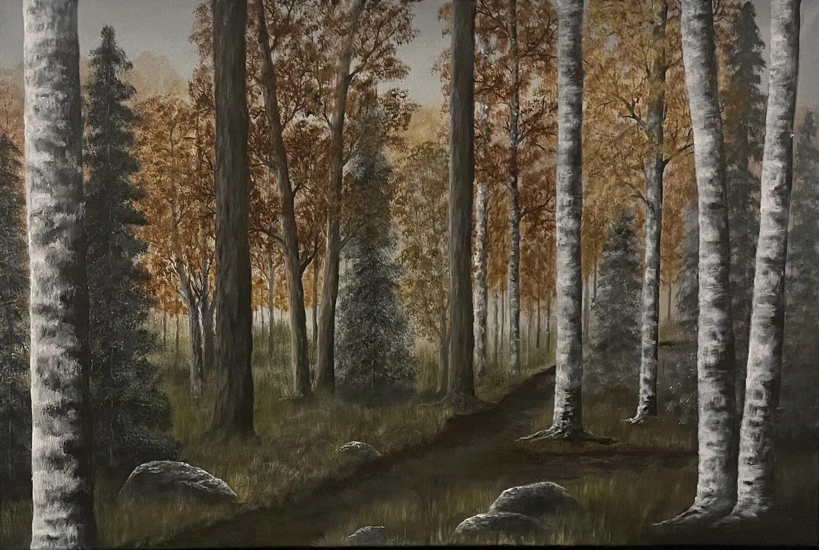 Akrylmålning Senhöst av Annika Handfast