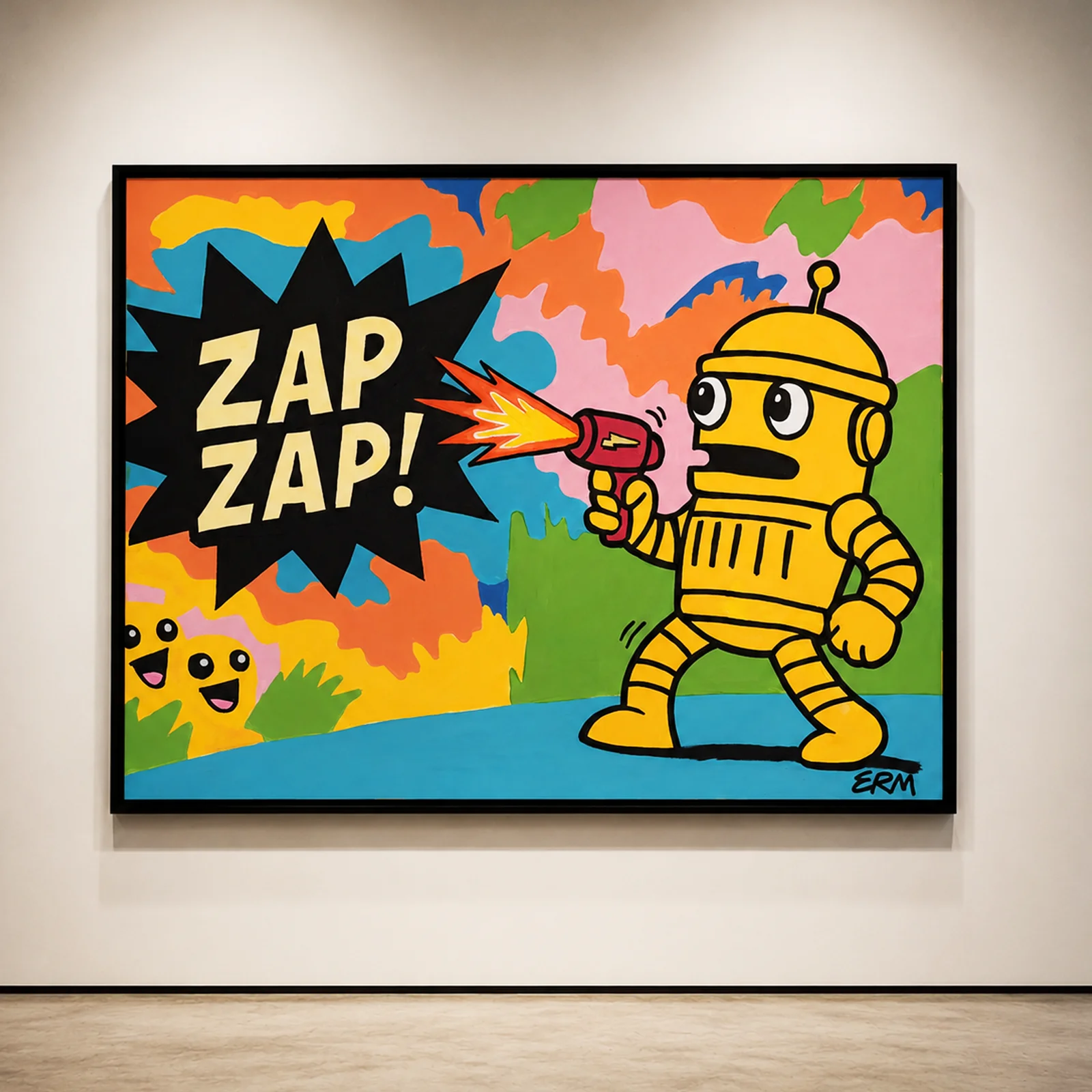 Akrylmålning ZAP ZAP! - FRAGMENT 17 av ERM Emanuel Ringborg Mankert