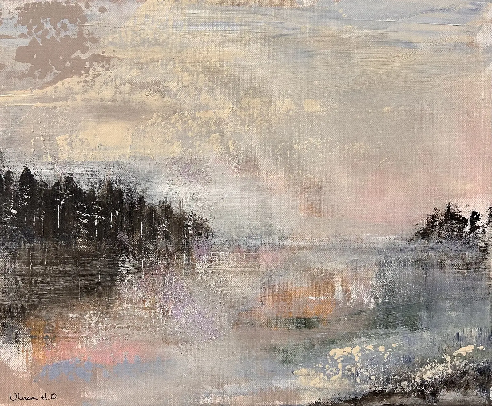 Akrylmålning FROSTLANDSKAP av Ulrica Halling Olsson_art Stockholm