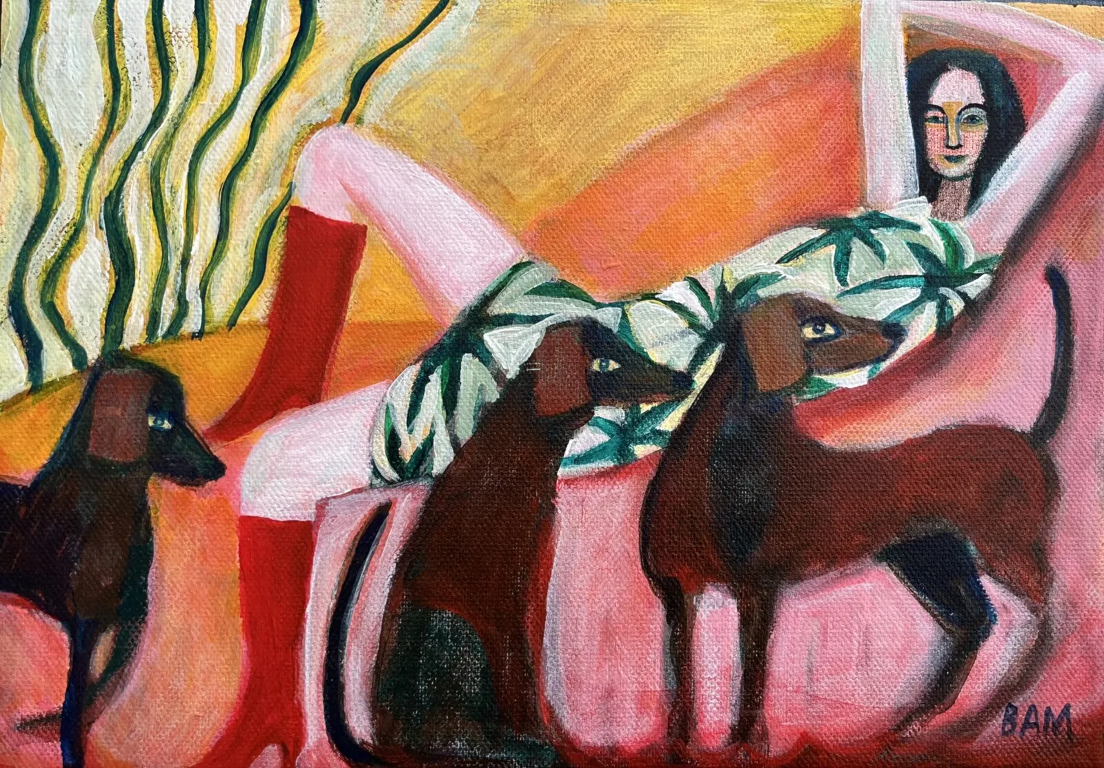 Akrylmålning Mina vänner av BAM Betty Anne Mörelius