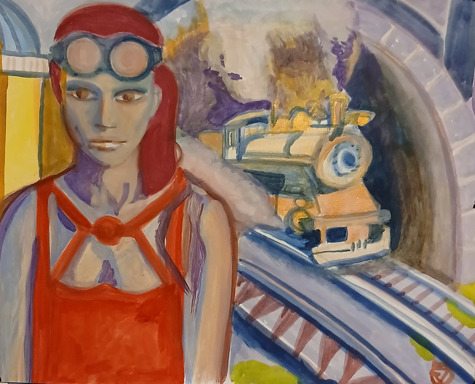 63 ) Steamfunk Woman in Red. av Victor Finnigan