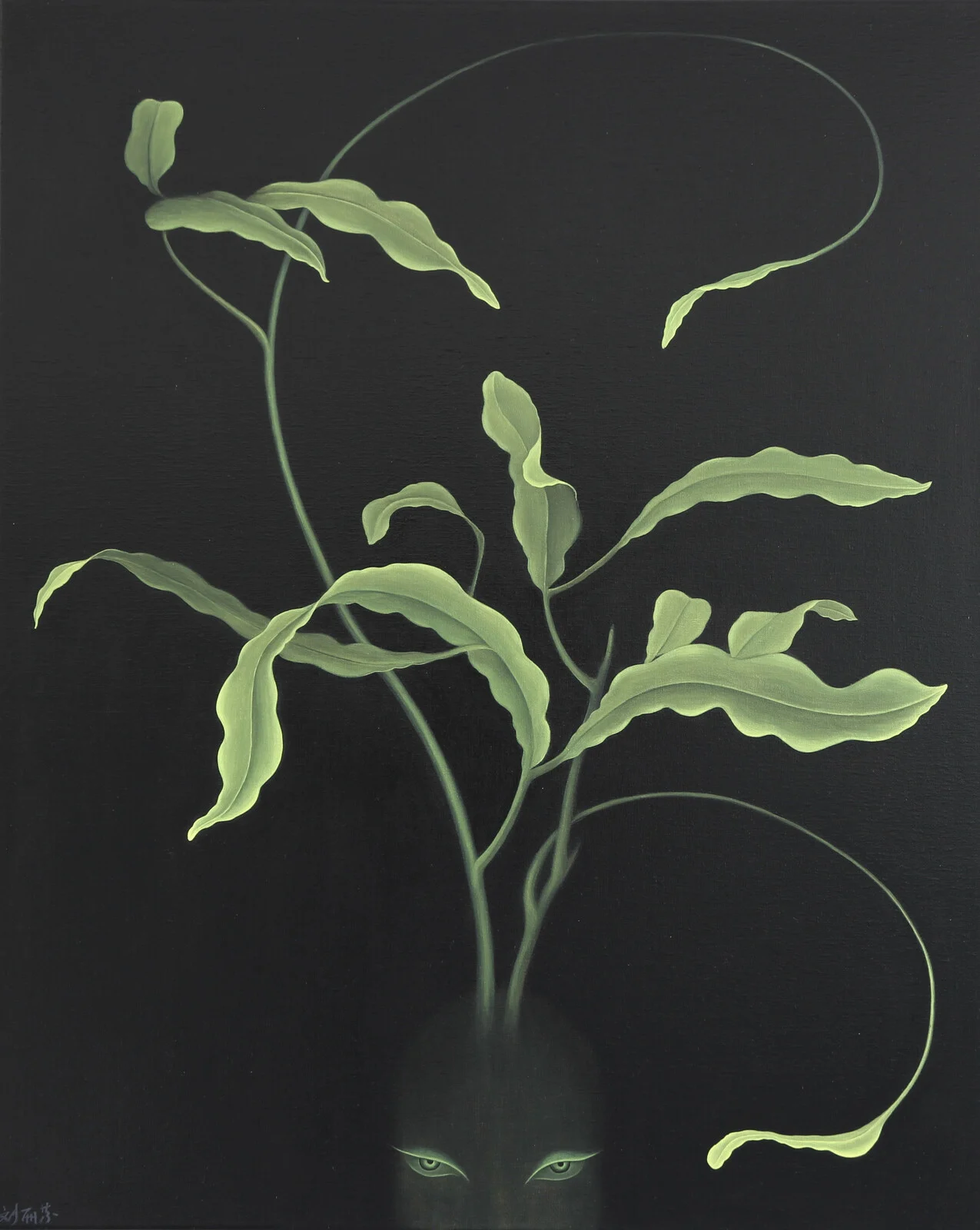 Oljemålning Night Blooming Cereus av Lifen Liu