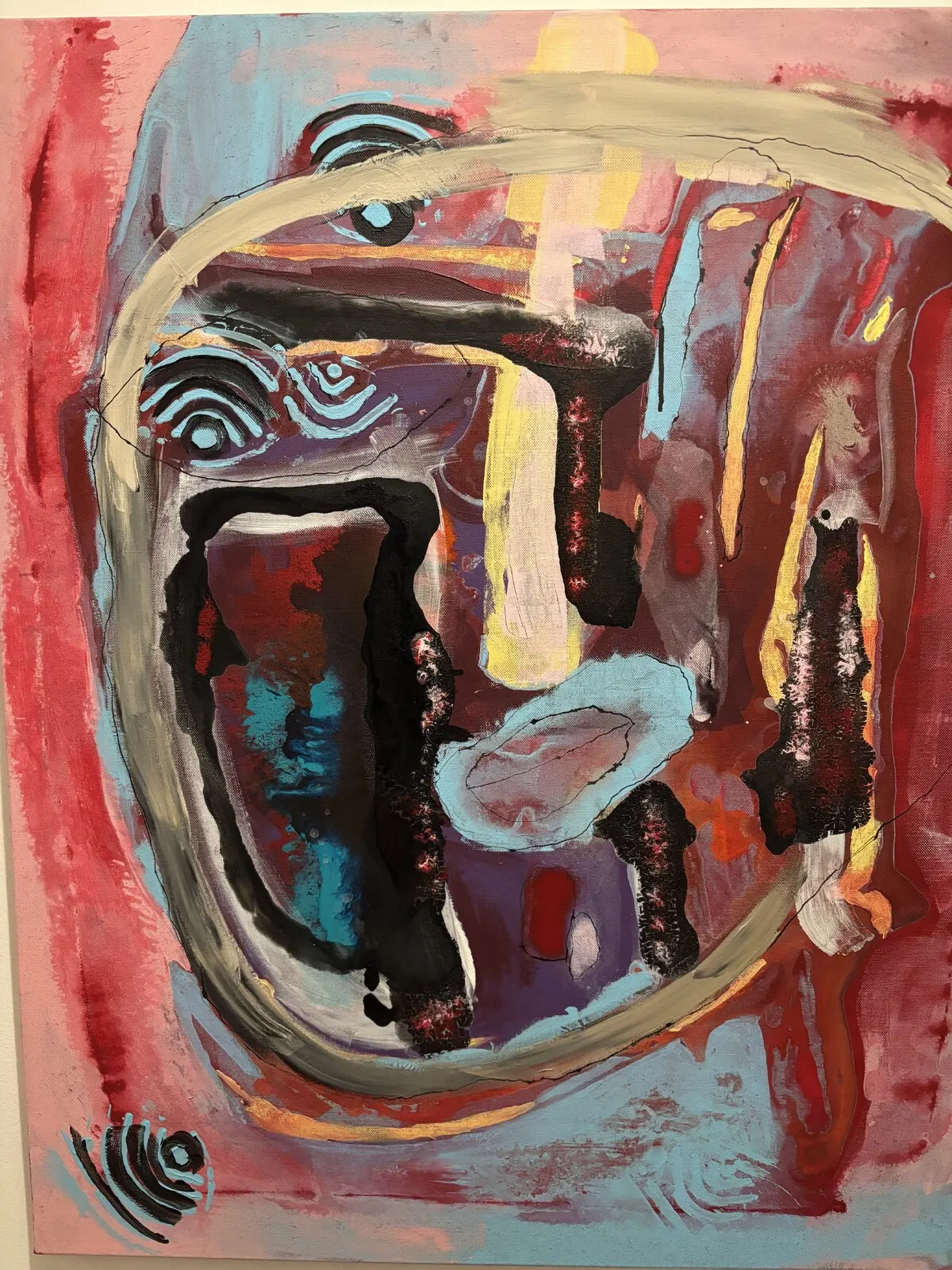 Akrylmålning Wifihead av Derek Van Bergen