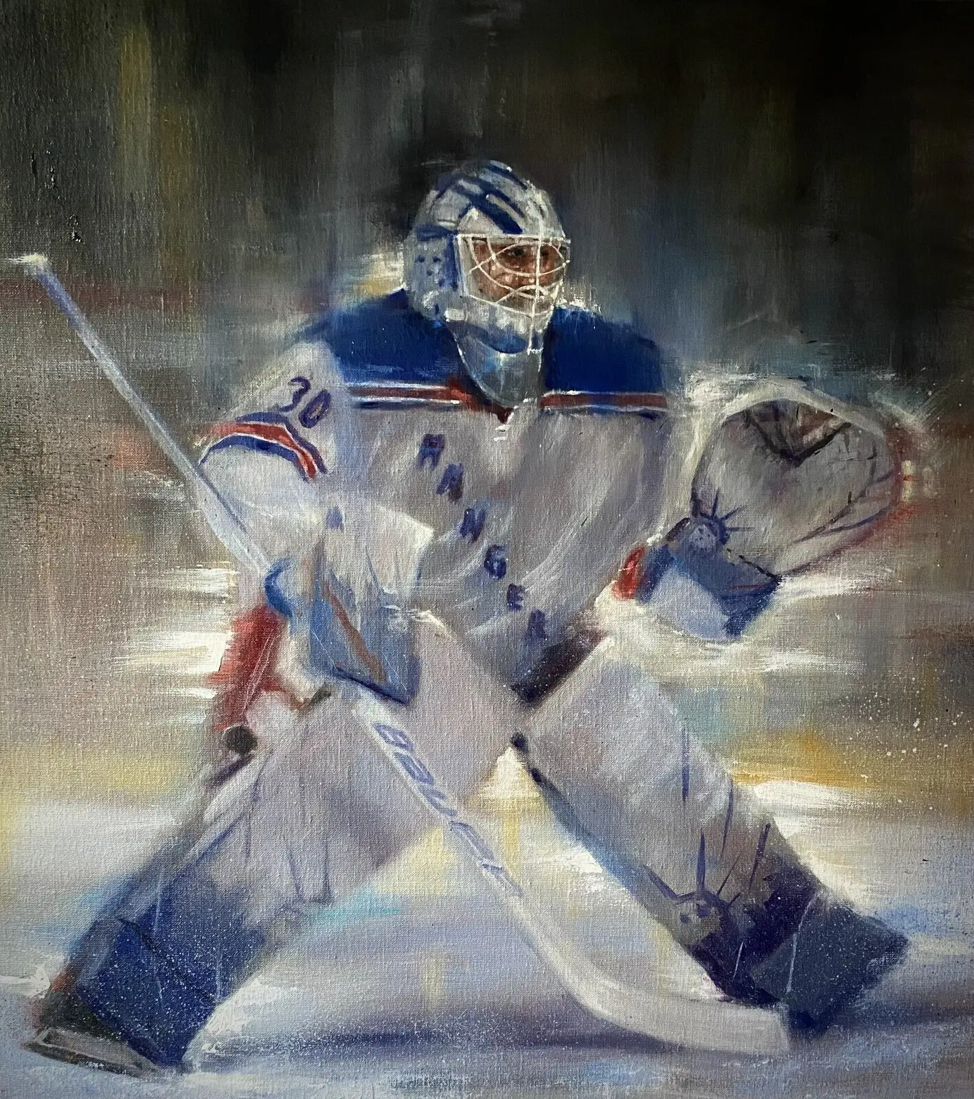Oljemålning Henrik Lundqvist av Jörgen Winberg