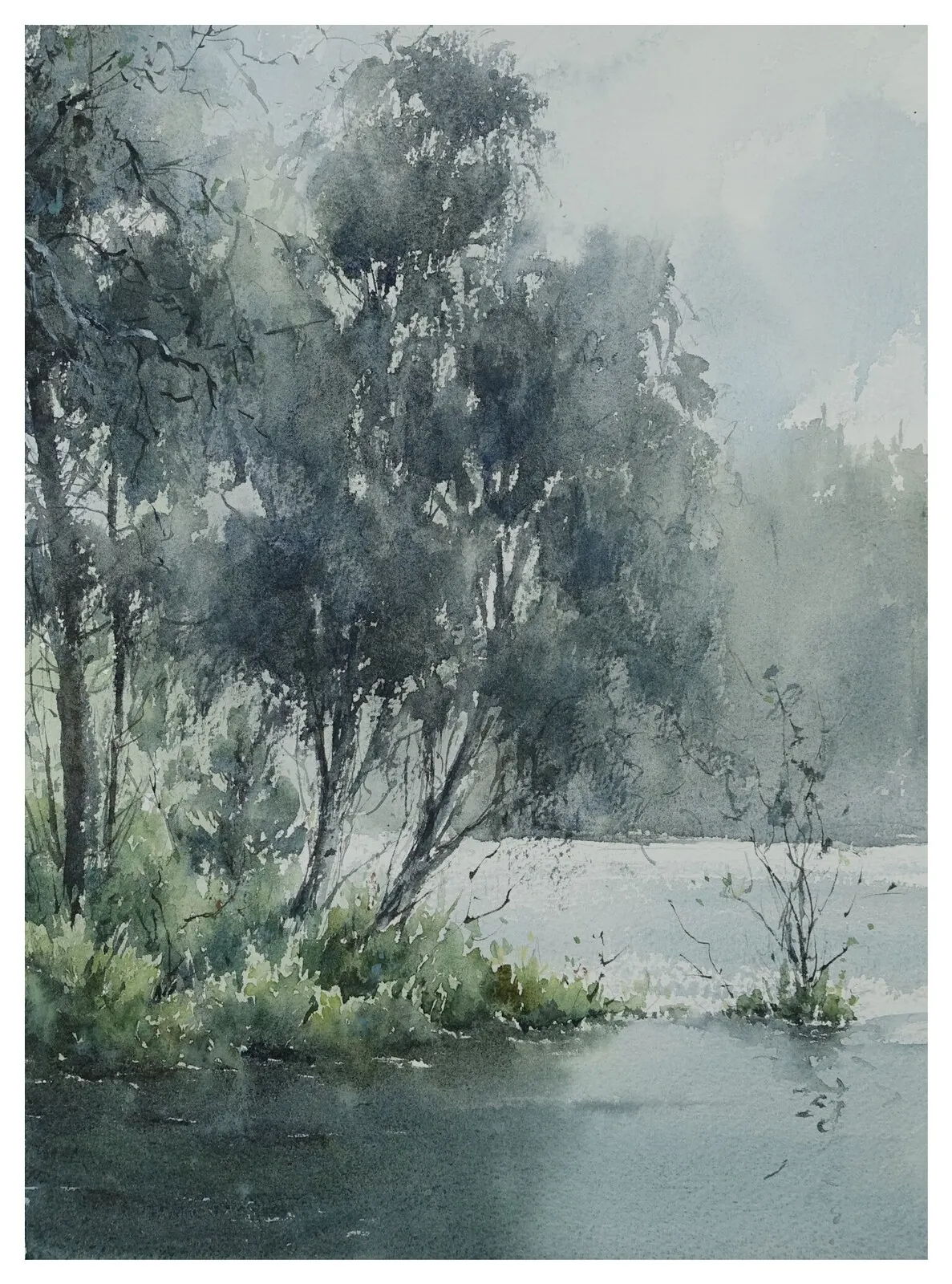 Akvarell By the Lake av Ingela Alvmyren