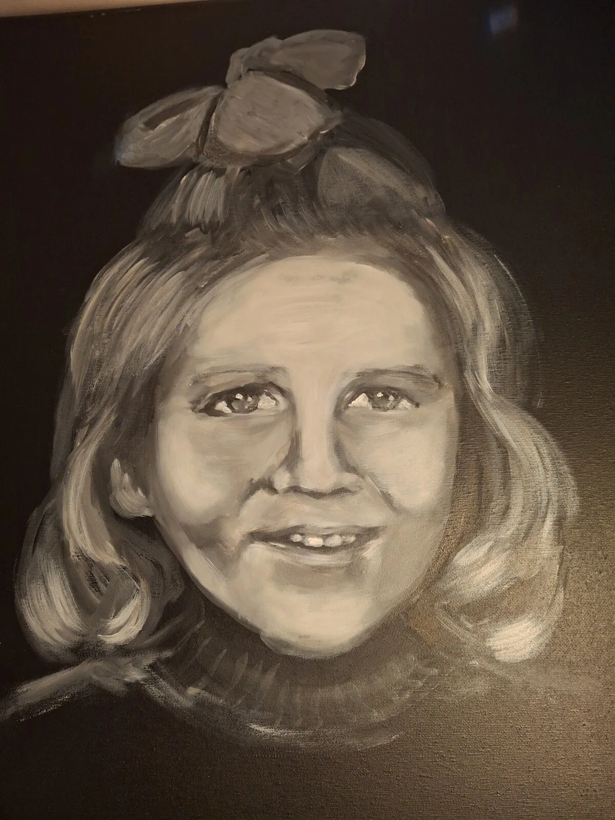 Akrylmålning Mamma som barn av Anna Bengtsson Crafoord