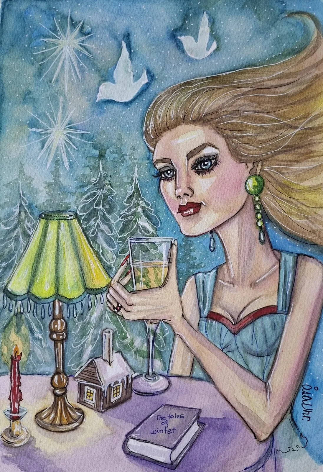 A winters night av Åsa Uhr
