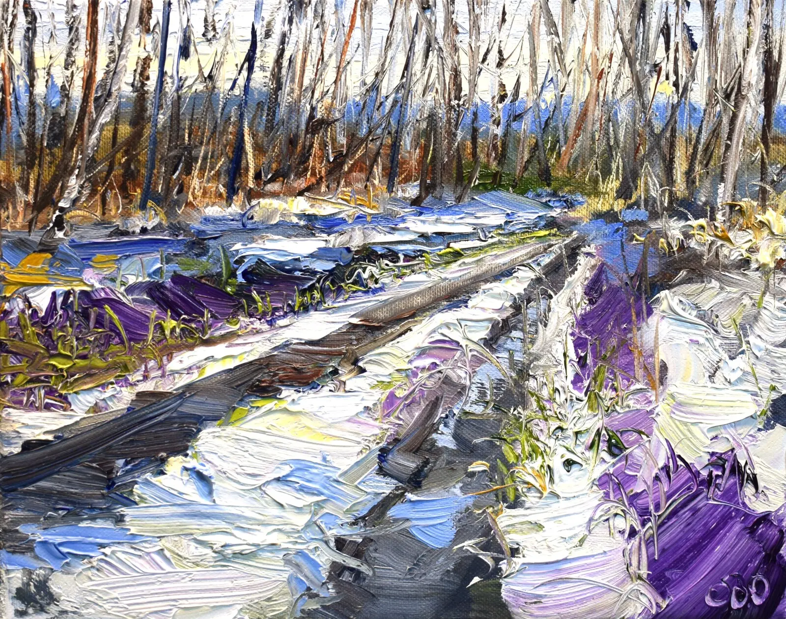 Oljemålning Be in nature av Sonja Brussen