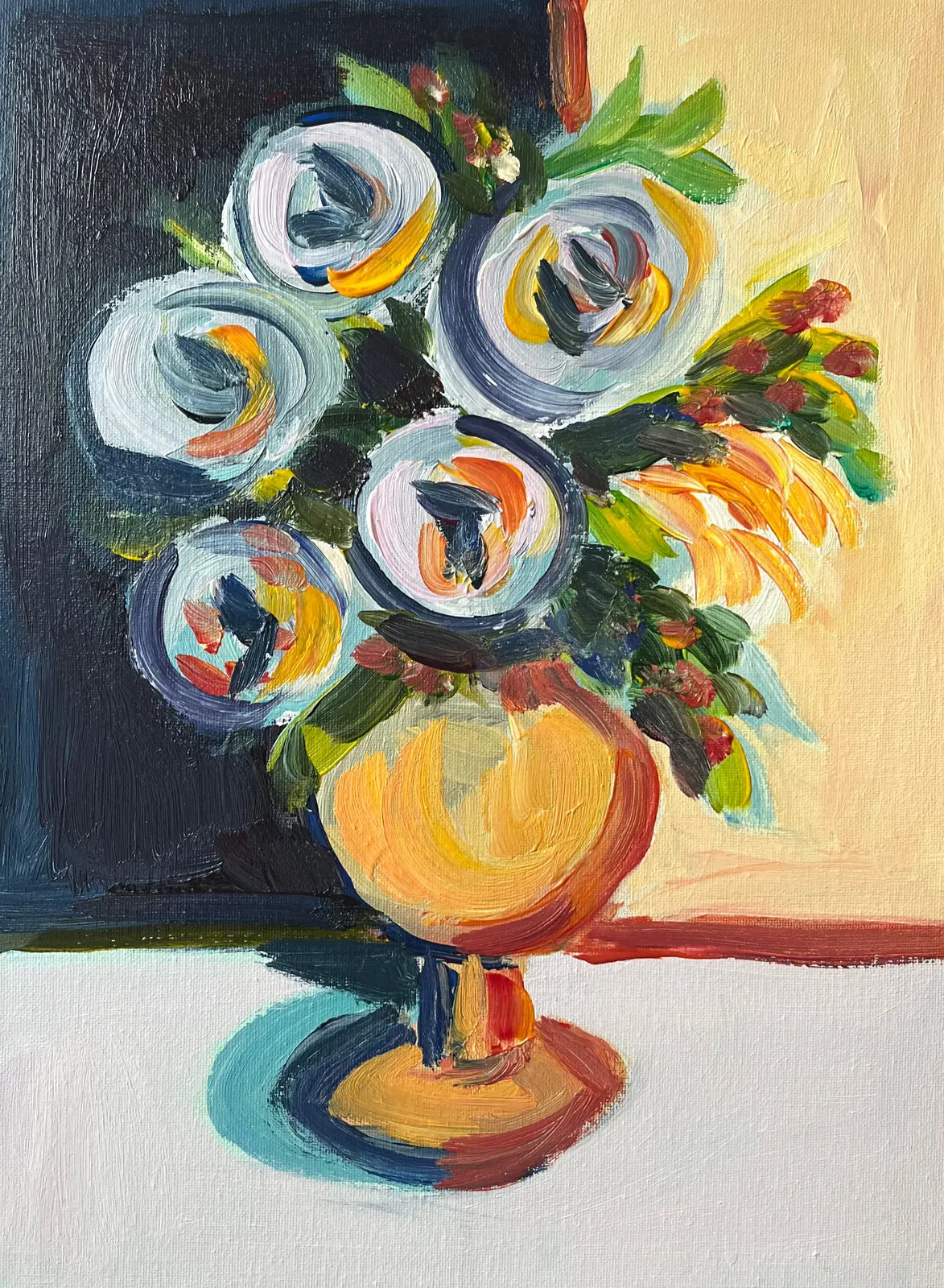 Akrylmålning Impression flower av Elisa Pålsson