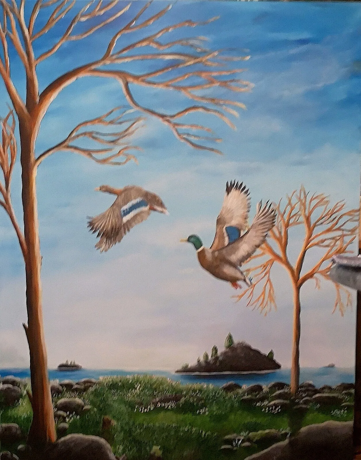 Akrylmålning Vänta av Maria Borgring ( Fd Lindberg)