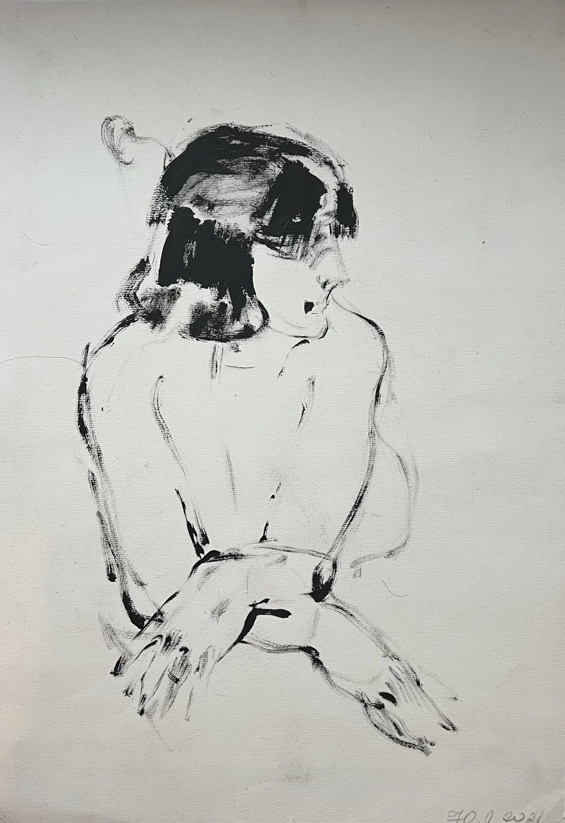 Akrylmålning Nude sketch av Yuliia Levytska