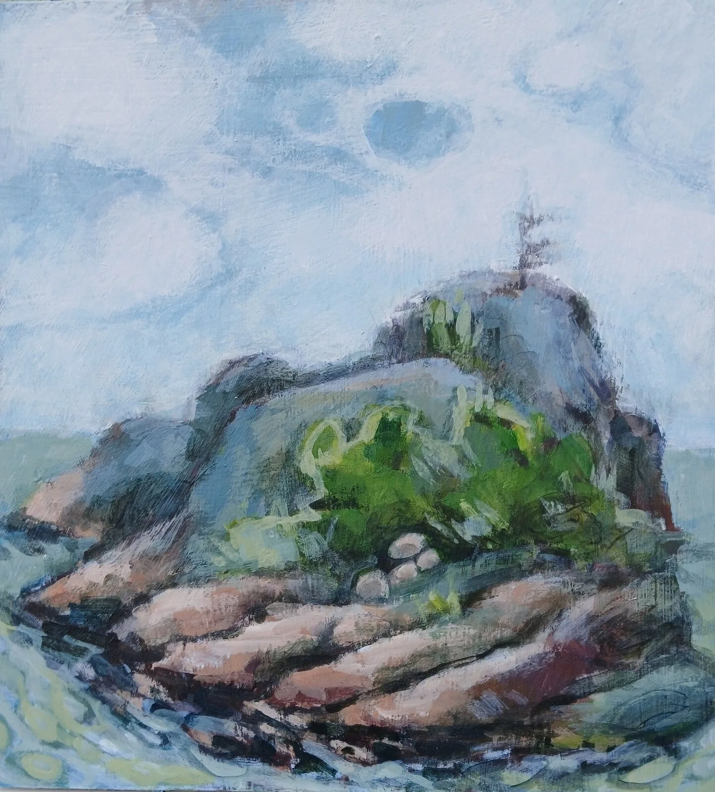 Akrylmålning Island, ocean av Rebecca Landmér