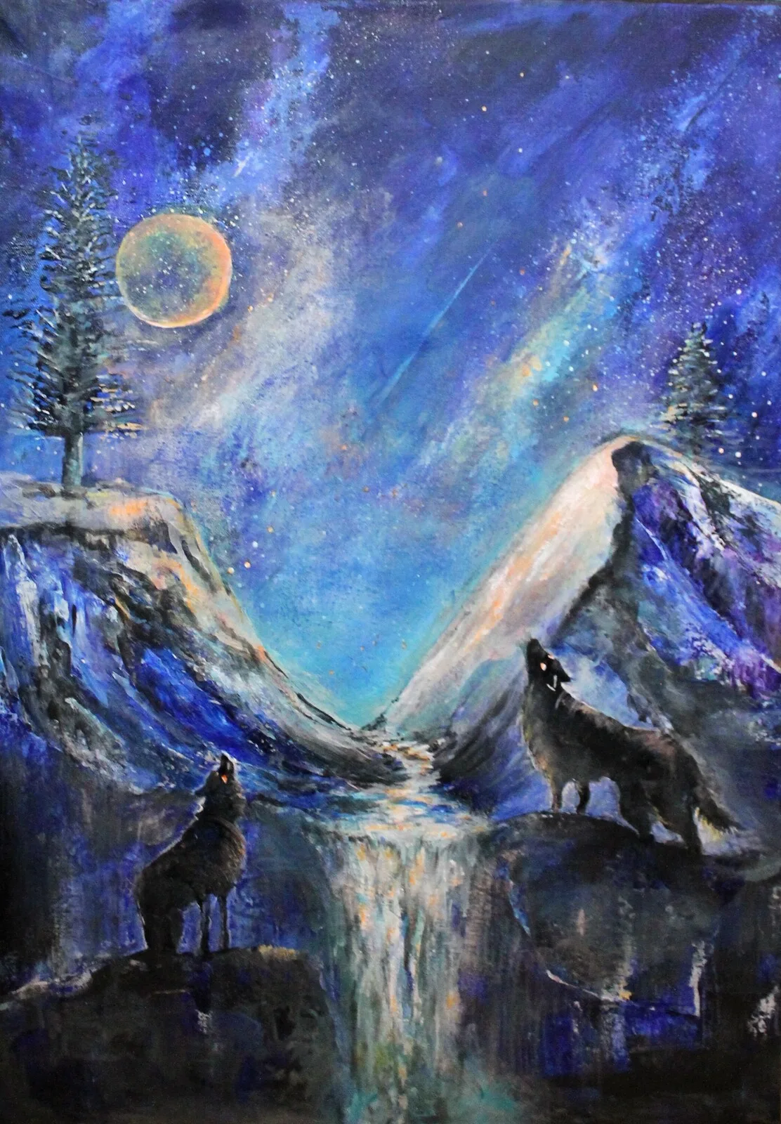 Akrylmålning New moon av Lodi Sava Andersson