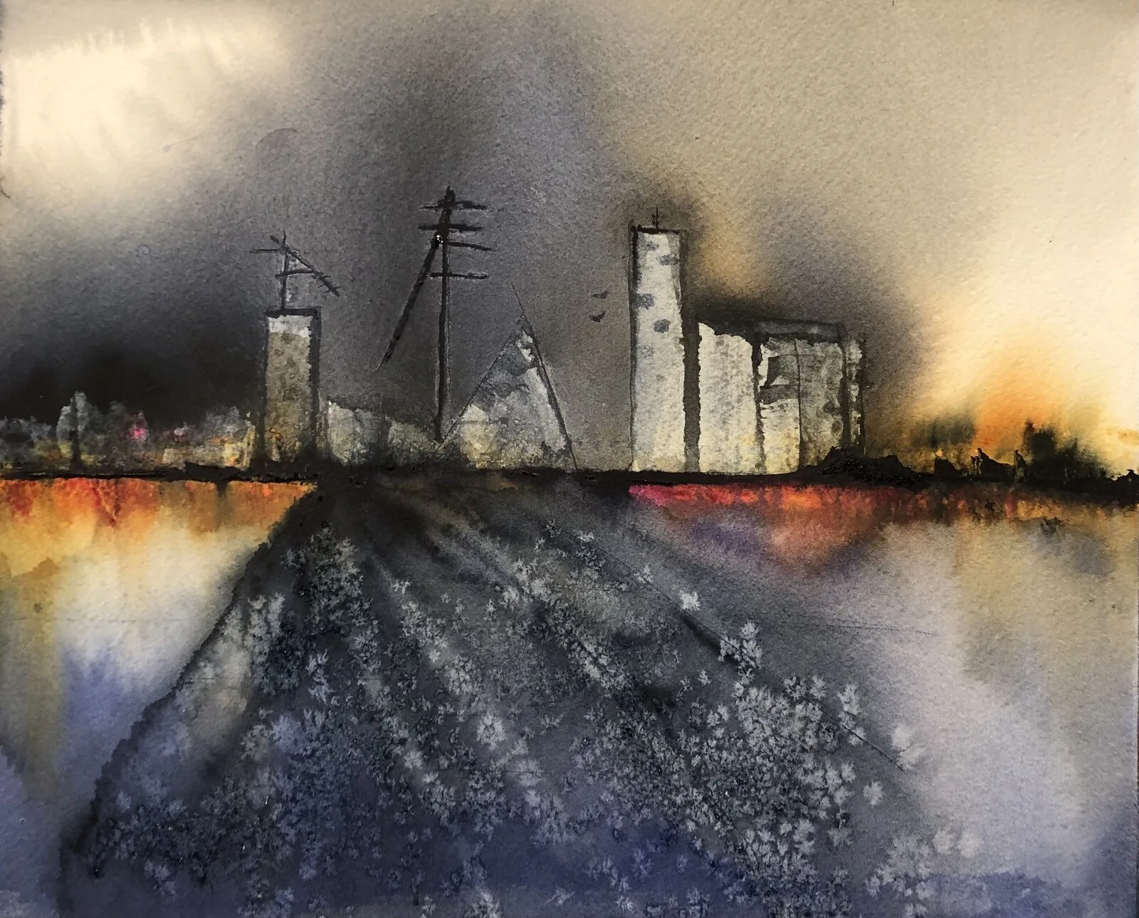 Akvarell Vid hamninloppet av Hélena Melind